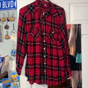 Torrid black and red flannel